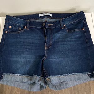 Celebrity Pink Cuffed Dark Denim Shorts - 16